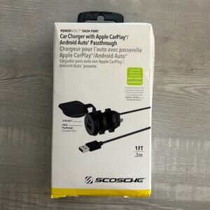 Scosche - Car Charger w/Apple CarPlay/Android Auto Passthrough, NWOT